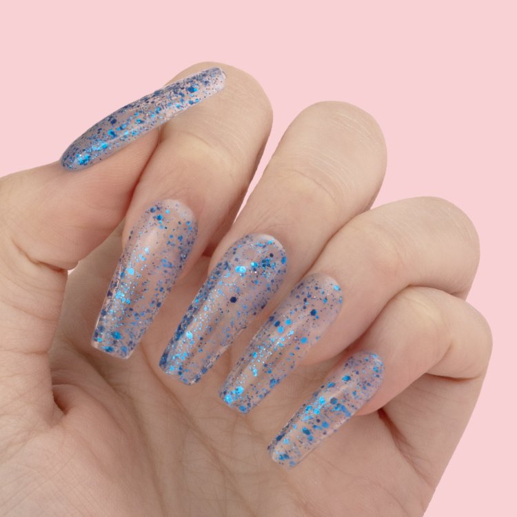Shellac UV& Led Sapphire Sparkle Νο 447 Transparent Blau Glitter 10ml