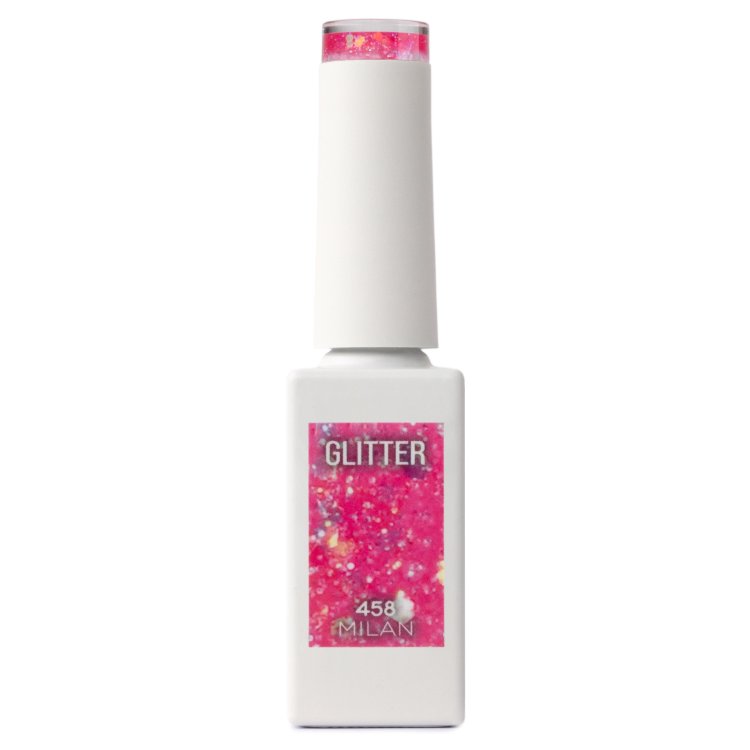 Shellac UV& Led Milan Νο 458 Rosa Glitter Glitter 10ml