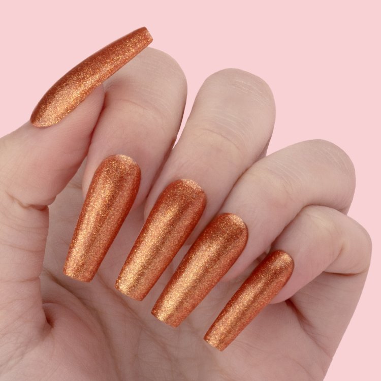 Shellac UV& Led Apricot Delight Νο 466 Orange Glitter 10ml